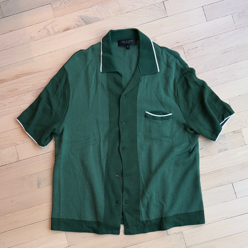 rag & bone Green Casual Button Down Shirt